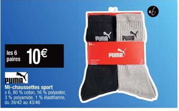 puma mi-chaussettes sport