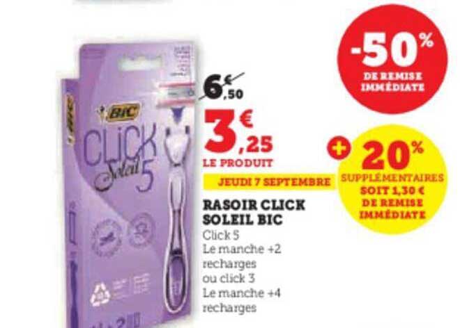 rasoir click soleil bic