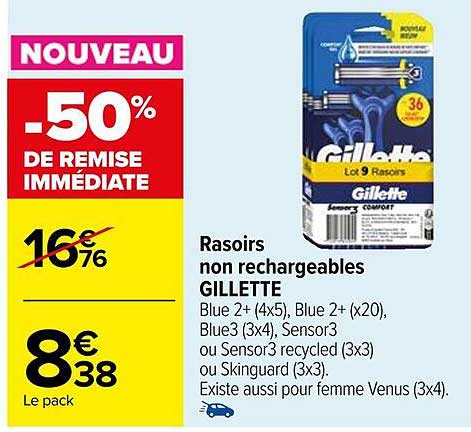 rasoirs non rechargeables gillette