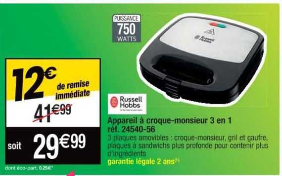 russell hobbs appareil à croque-monsieur 3 en 1