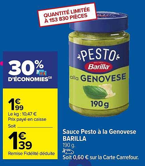 Sauce Pesto à La Genovese Barilla