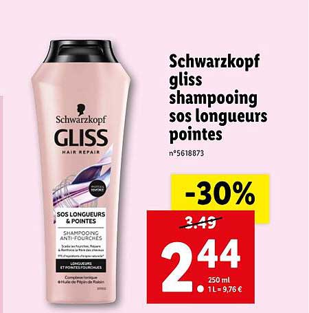 schwarzkopf gliss shampooing sos longueurs pointes