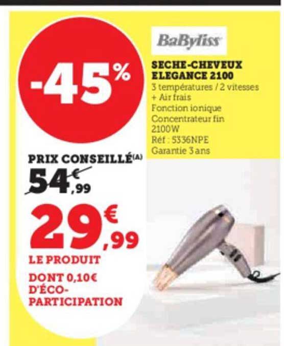 sèche-cheveux élégance 2100 babyliss