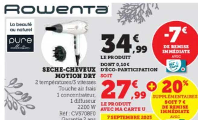 sèche-cheveux motion dry rowenta