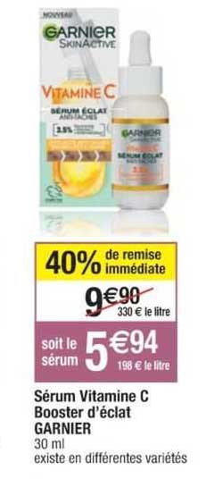 sérum vitamine c booster d'éclat garnier