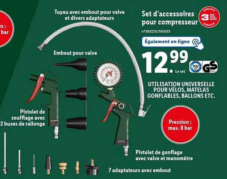 set d'accessoires pour compresseur