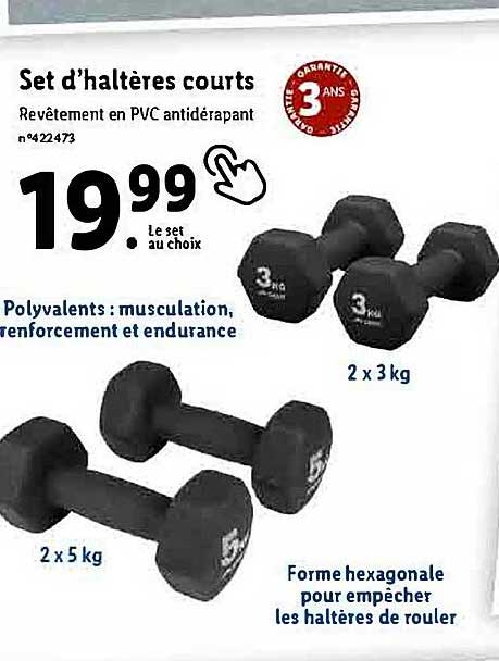 set d'haltères courts