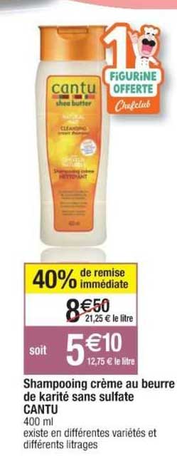 shampooing crème au beurre de karité sans sulfate cantu
