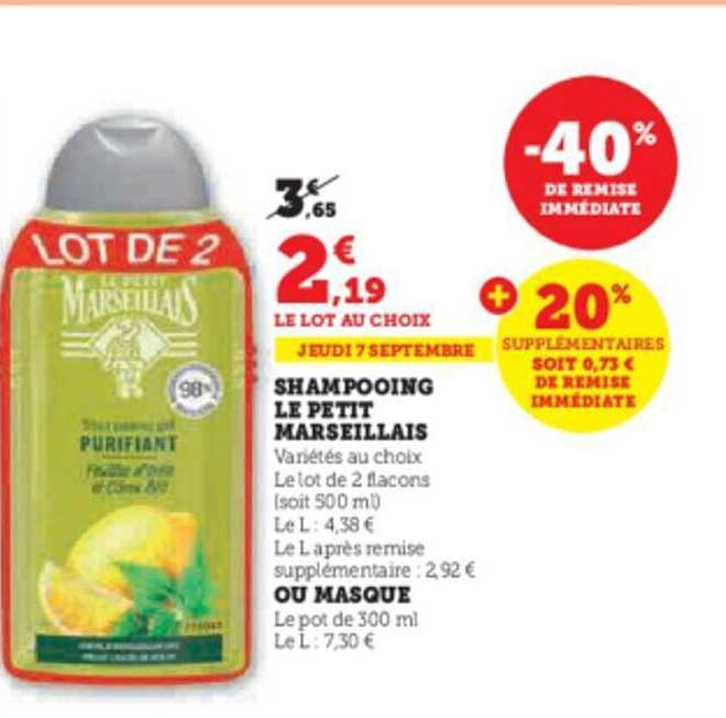 Shampooing Le Petit Marseillais Ou Masque