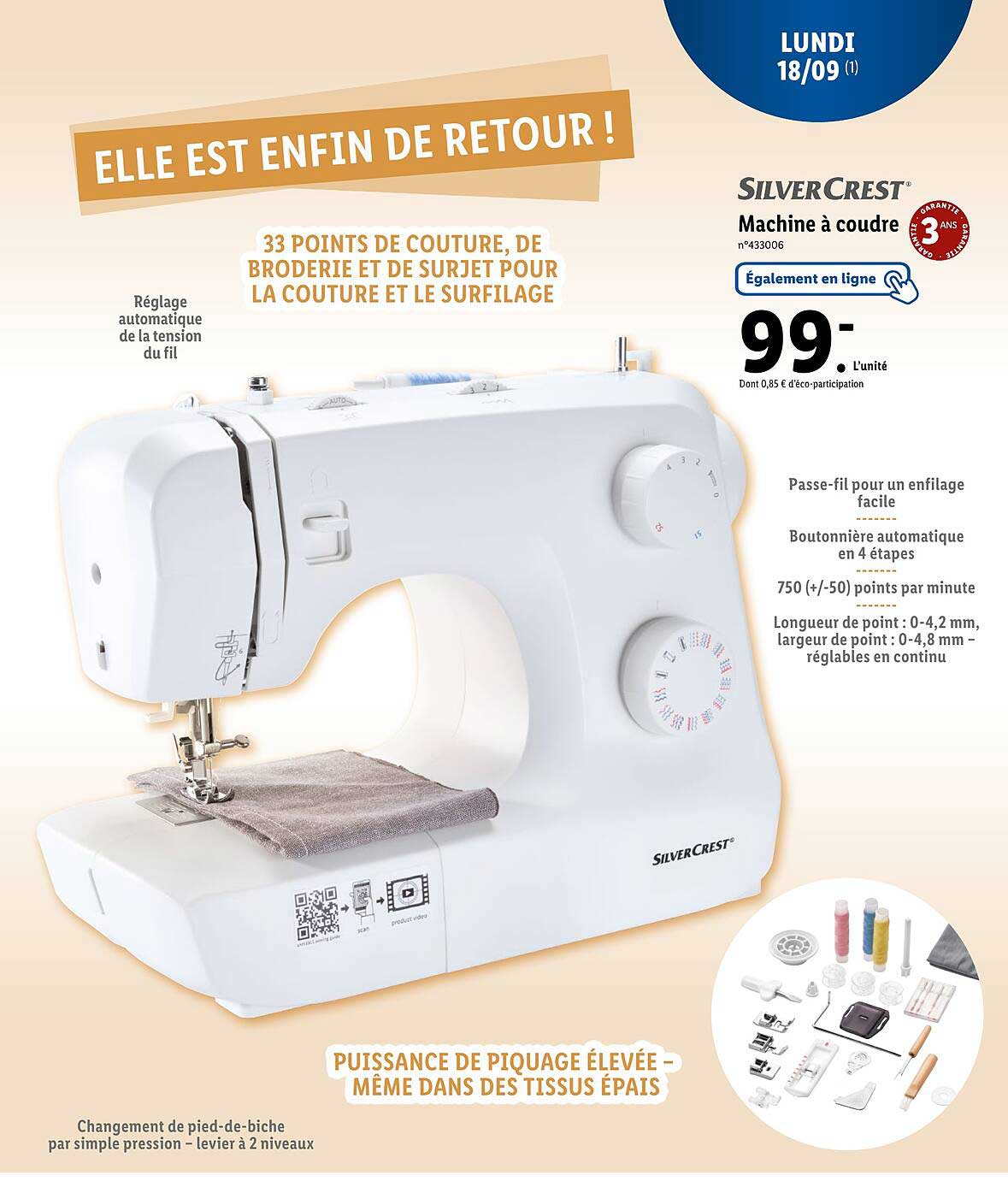 silvercrest machine à coudre