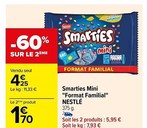 smarties mini "format familial" nestlé