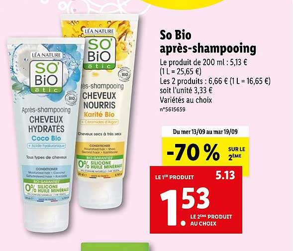 so bio après-shampooing