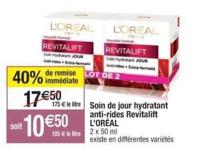 Soin De Jour Hydratant Anti-rides Revitalift L'oréal