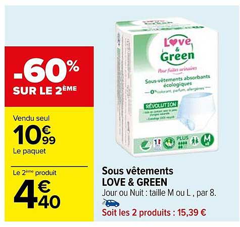 sous vêtements love & green