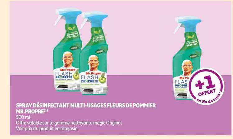 spray désinfectant multi-usages fleurs de pommier mr propre