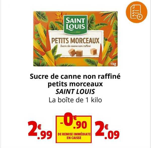 sucre de canne non raffiné petits morceaux saint louis
