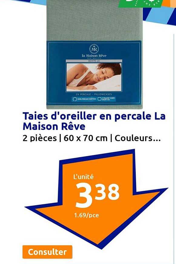 taies d'oreiller en percale la maison rêve