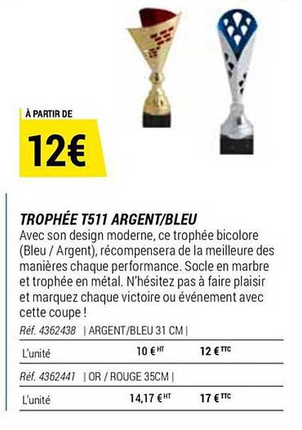 trophée t511 argent/bleu