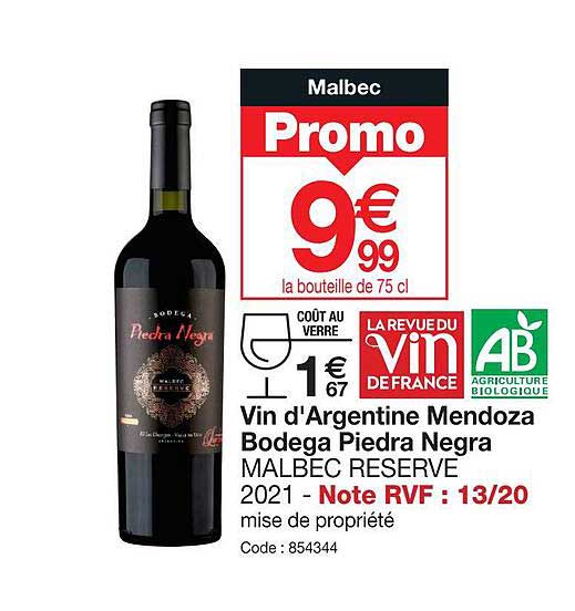 vin d'argentine mendoza bodega piedra negra malbec reserve 2021