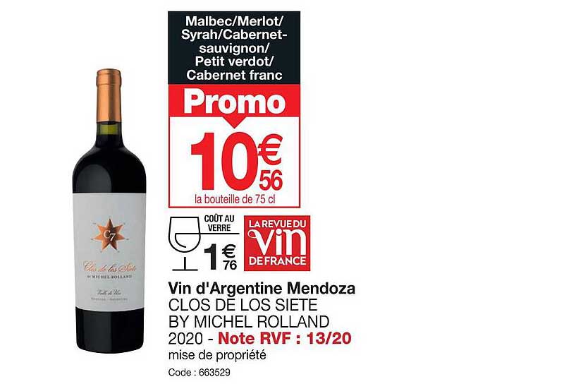 vin d'argentine mendoza clos de los siete by michel rolland 2020