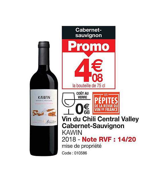 vin du chili central valley cabernet-sauvignon kawin 2018