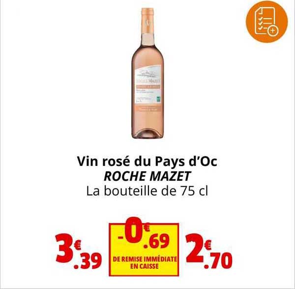 vin rosé du pays d'oc roche mazet