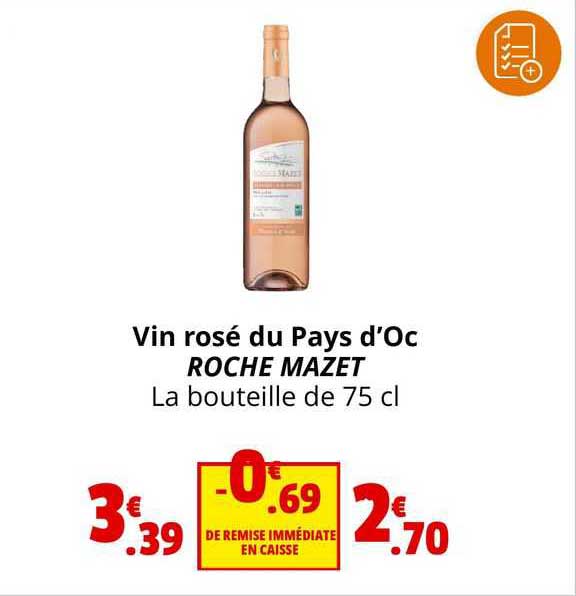 vin rosé du pays d'oc roche mazet