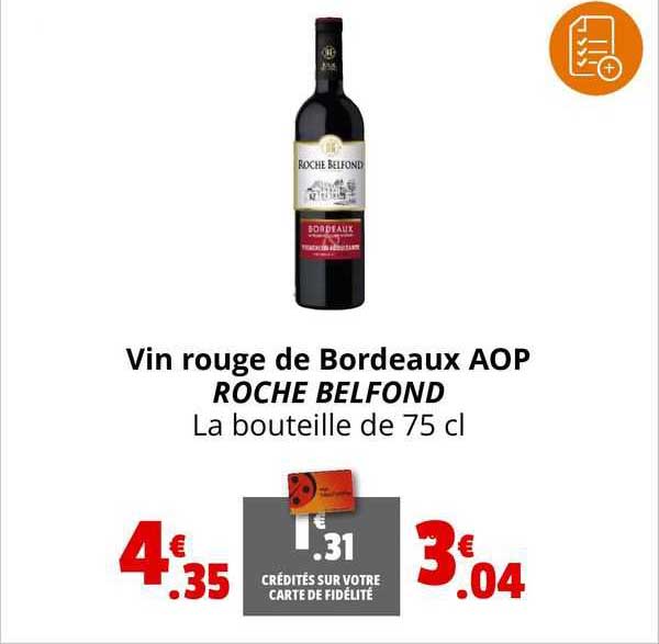 vin rouge de bordeaux aop roche belfond