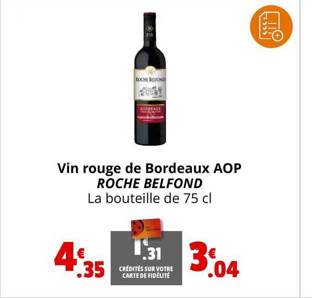 vin rouge de bordeaux aop roche belfond