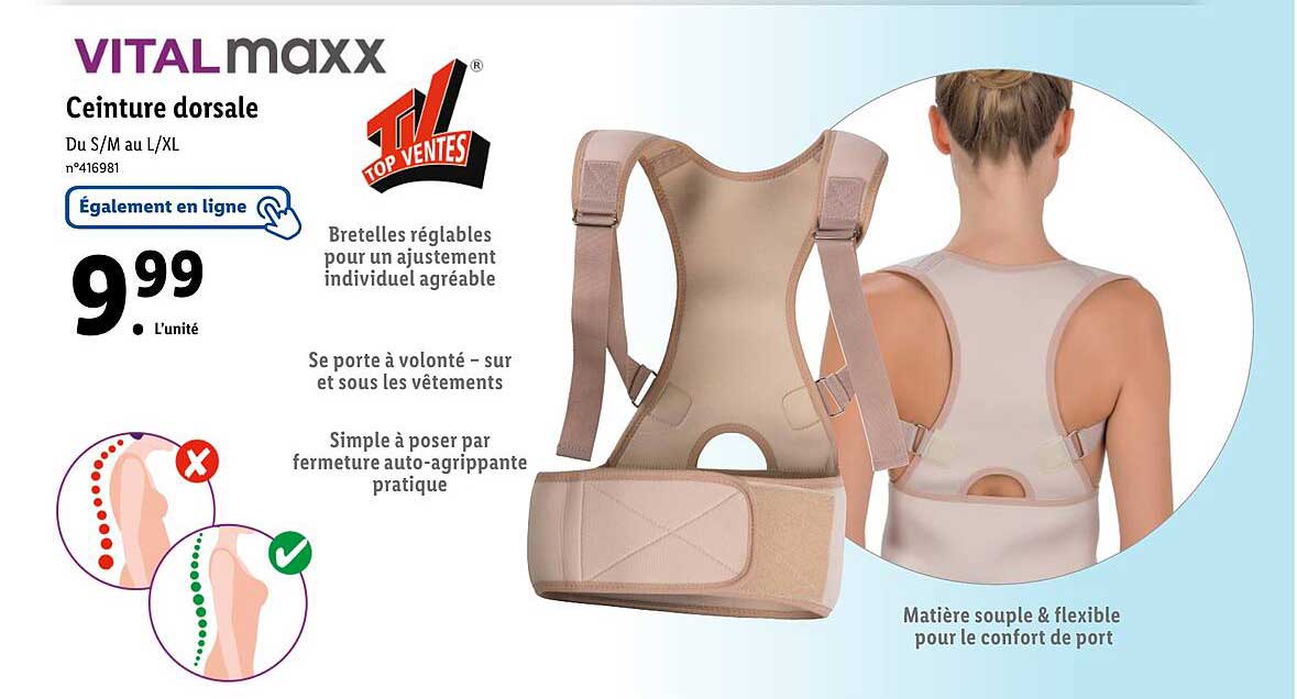 Vitalmaxx Ceinture Dorsale