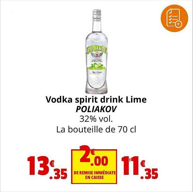 Vodka Spirit Drink Lime Poliakov