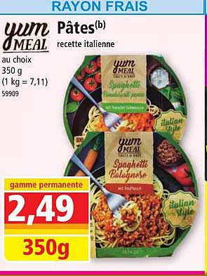 yum meal pâtes