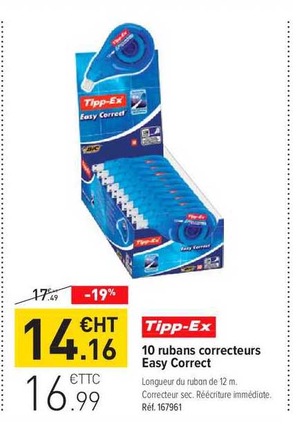10 rubans correcteurs easy correct tipp ex