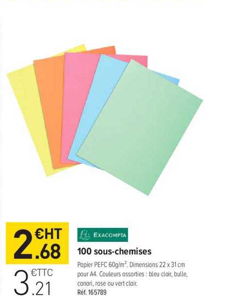 100 sous chemises exacompta