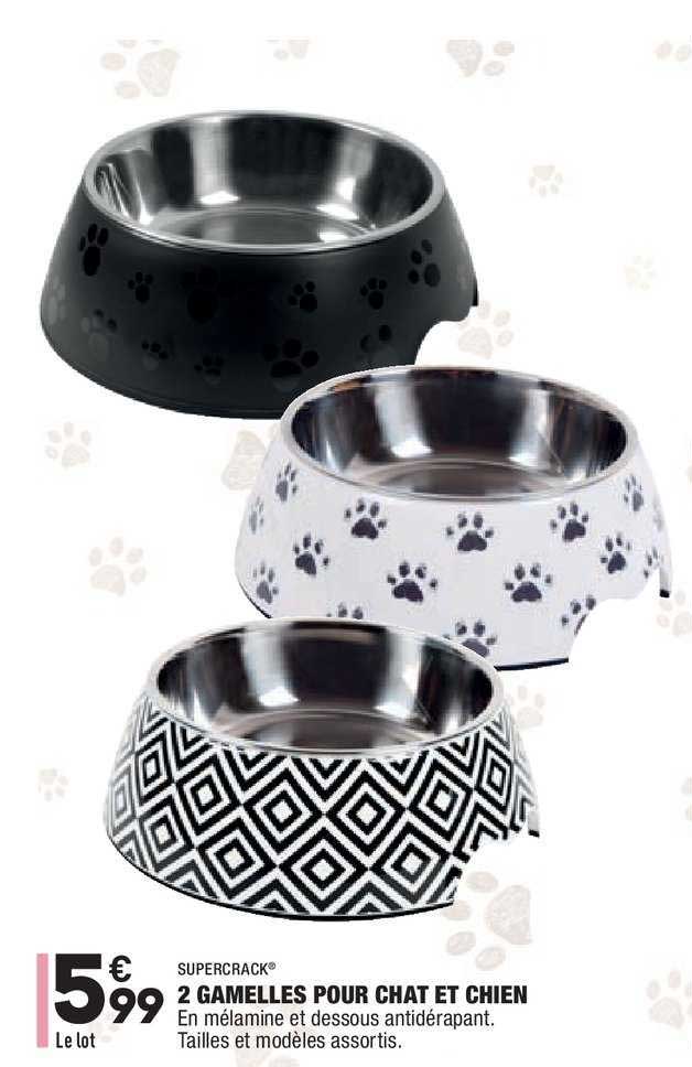 2 gamelles pour chat et chien supercrack