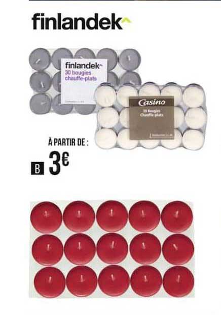 30 bougies chauffe plats finlandek