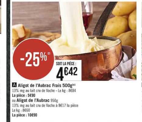 aligot de l'aubrac frais 500g