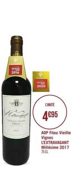 aop fitou vieilles vignes l'extravagant millésime 2017