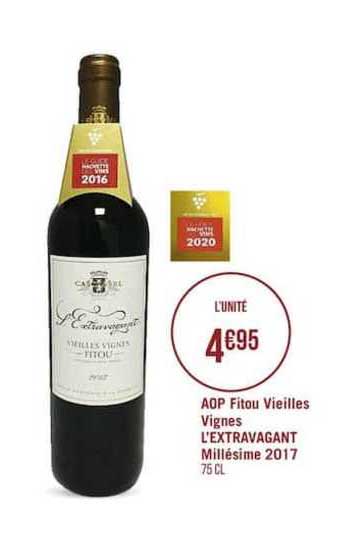 aop fitou vieilles vignes l'extravagant millésime 2017