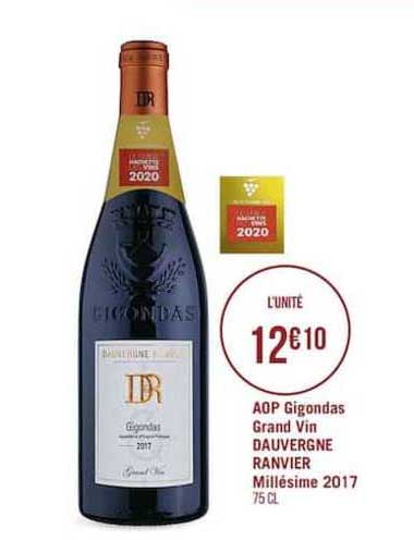 aop gigondas gran vin dauvergne ranvier millésime 2017