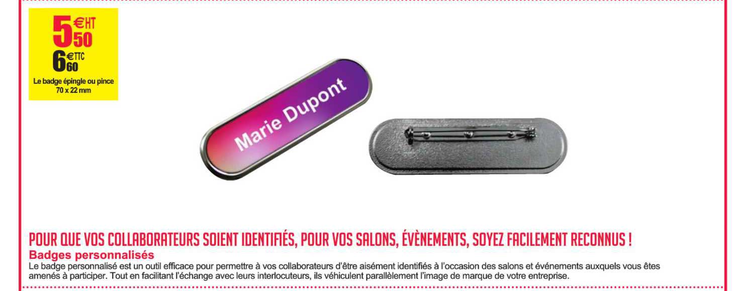 badges personnalisés