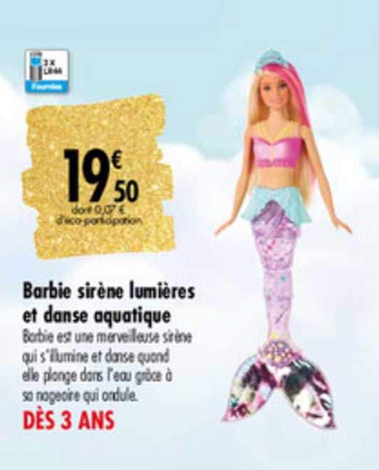 barbie sirène lumières et danse aquatique