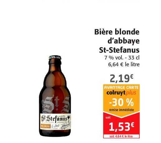 bière blonde d'abbaye st stefanus -30% remise immédiate sur le 2ème