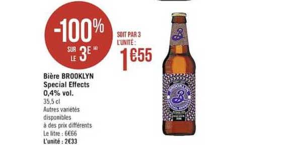 bière brooklyn special effects 0.4% vol. -100% sur le 3e
