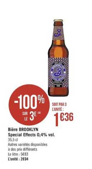 bière brooklyn special effects 0.4% vol. -100% sur le 3e