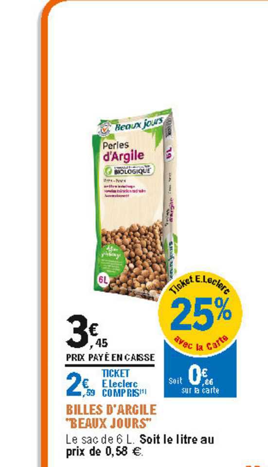 billes d'argiles beaux jours