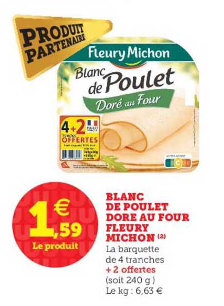 blanc de poulet doré au four fleury michon