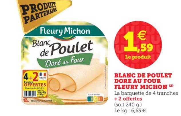 blanc de poulet doré au four fleury michon