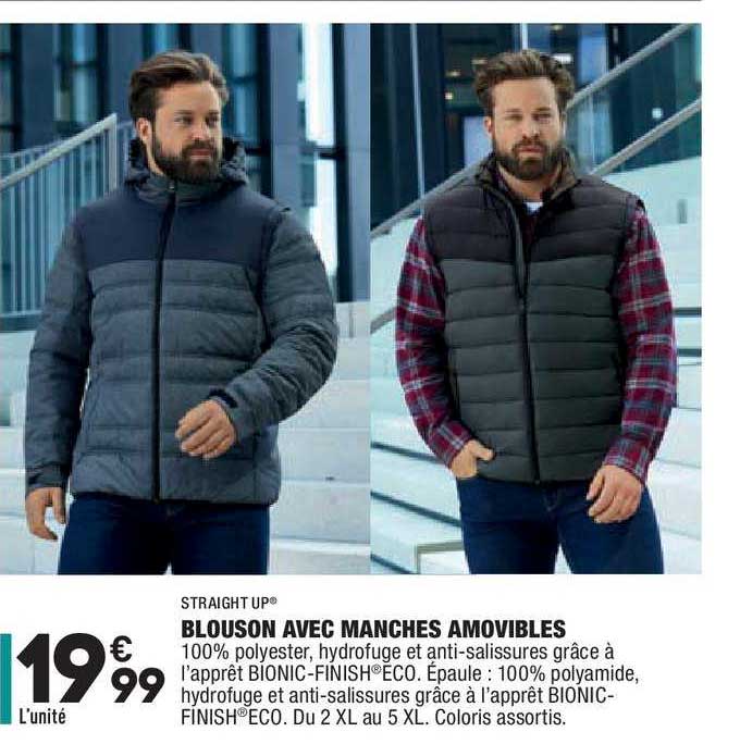 blouson avec manches amovibles straight up