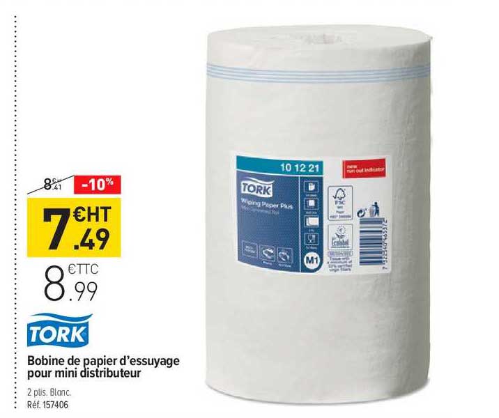 bobine de papier d'essuyage pour mini distributeur tork